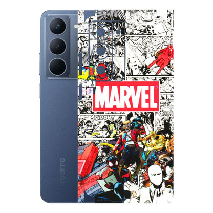 Realme Phone Skins (All Models) - Marvel Colorful Comic - 3D Embossed Finish (L-64) Realme P3X