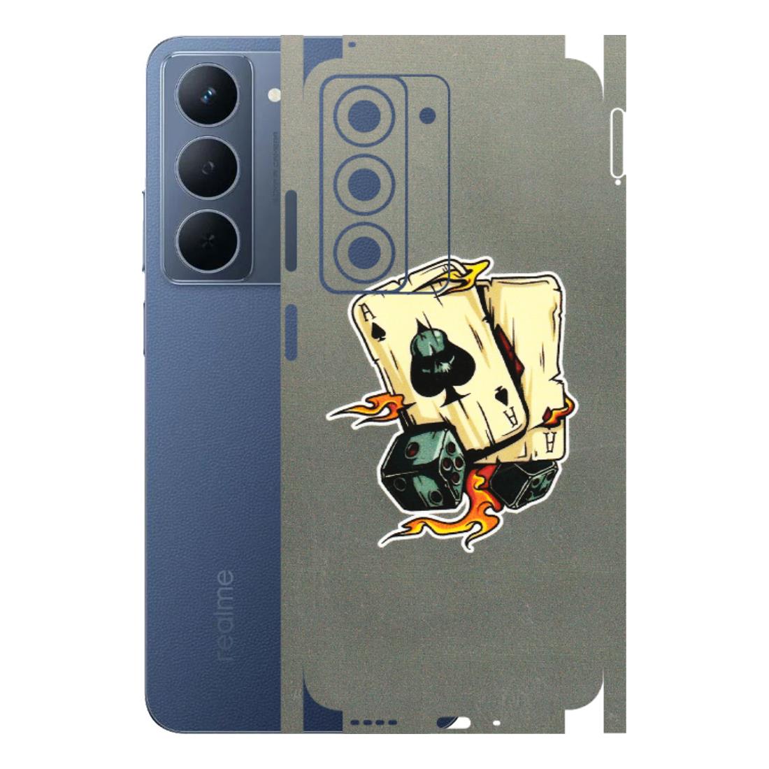 Realme Phone Skins (All Models) - Grey Cards Of Ace - 3D Embossed Finish (L-77) Realme P3X