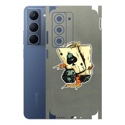 Realme Phone Skins (All Models) - Grey Cards Of Ace - 3D Embossed Finish (L-77) Realme P3X