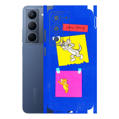 Realme Phone Skins (All Models) - Tom N Jerry Sticky Notes - 3D Embossed Finish (L-88) Realme P3X