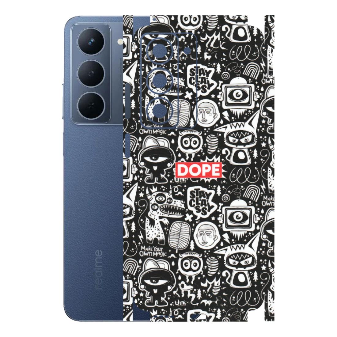 Realme Phone Skins (All Models) - Dope Stay Classy Black Doodles - Matte Finish (M-126) Realme P3X