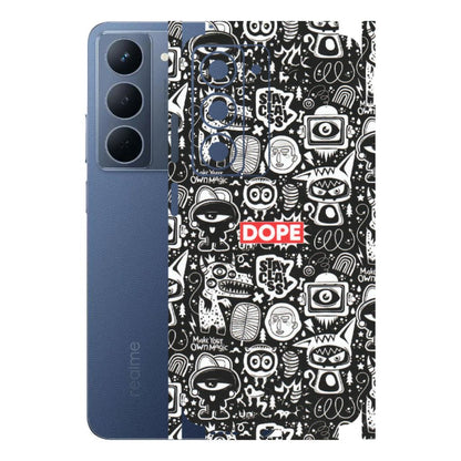 Realme Phone Skins (All Models) - Dope Stay Classy Black Doodles - Matte Finish (M-126) Realme P3X
