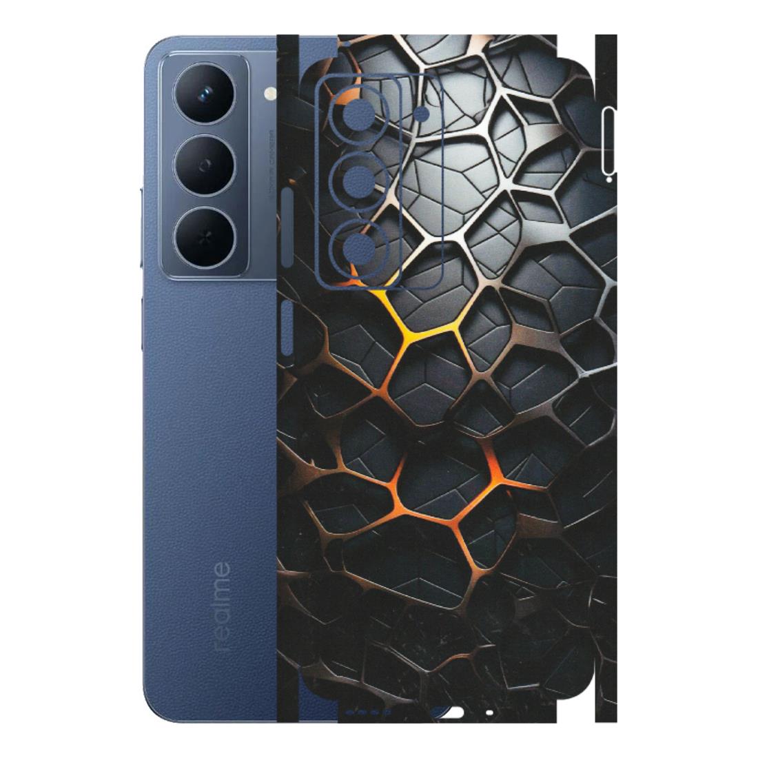Realme Phone Skins (All Models) - New Abstract Graphite Tiles - Matte Finish (M-130) Realme P3X