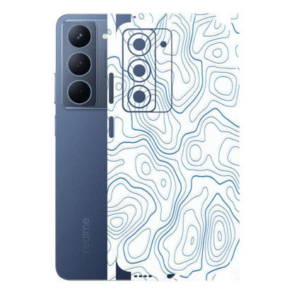 Realme Phone Skins (All Models) - Blue And White Swirls - Matte Finish (M-139) Realme P3X