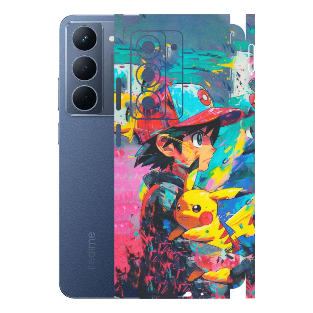Realme Phone Skins (All Models) - Ash & Pikachu - Matte Finish (M-26) Realme P3X