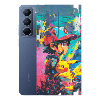 Realme Phone Skins (All Models) - Ash & Pikachu - Matte Finish (M-26) Realme P3X