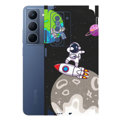 Realme Phone Skins (All Models) - Astronaut Vibing Toon Running - Matte Finish (M-39) Realme P3X
