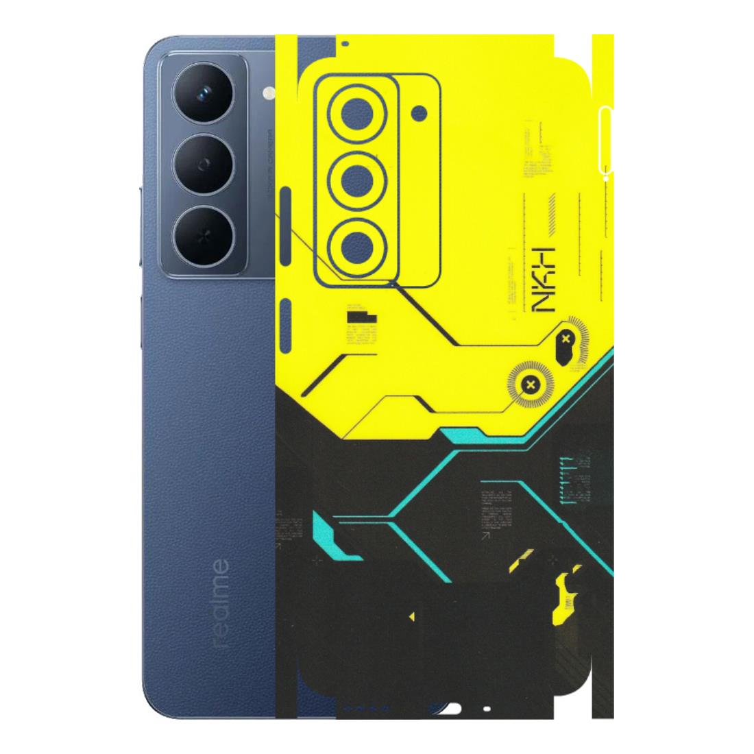 Realme Phone Skins (All Models) - Black Yellow Technica - Matte Finish (M-53) Realme P3X