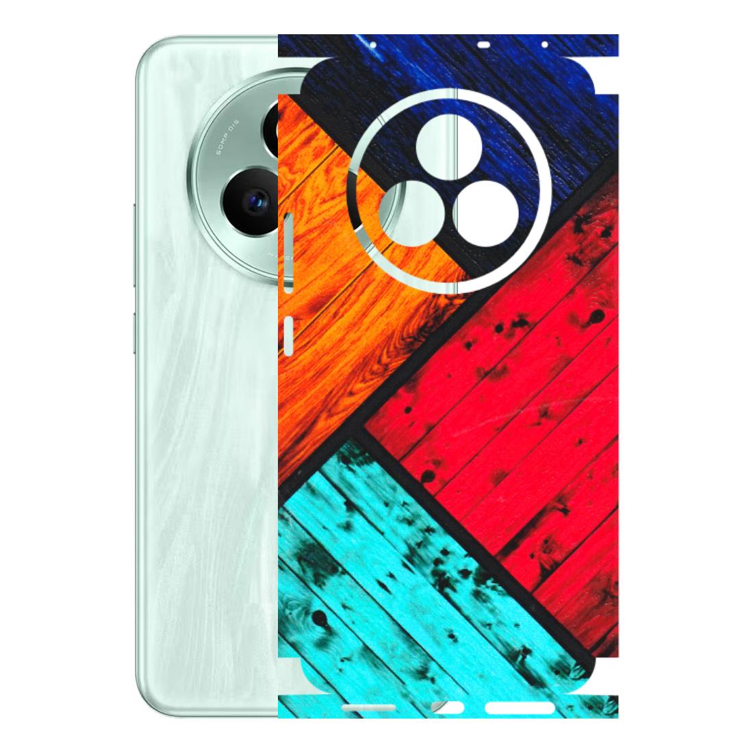 Realme Phone Skins (All Models) - Colourful Wood Panels Abstract - 3D Embossed Finish (L-09) Realme P3 Pro