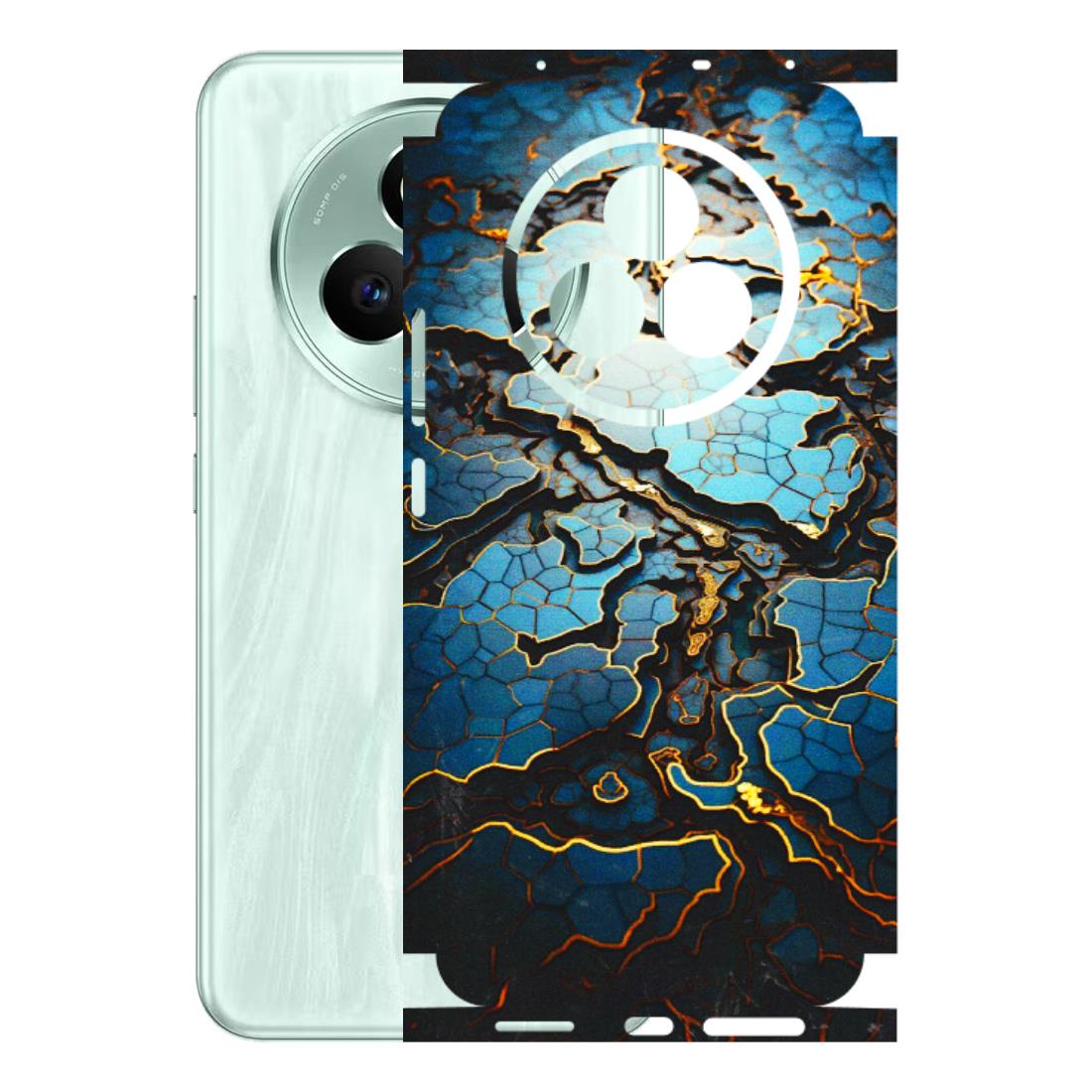 Realme Phone Skins (All Models) - Blue Gold Abstract - 3D Embossed Finish (L-11) Realme P3 Pro