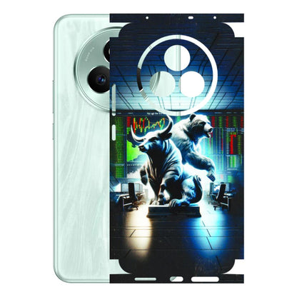 Realme Phone Skins (All Models) - Stock Market Sensex Bear vs Bulls - 3D Embossed Finish (L-15) Realme P3 Pro