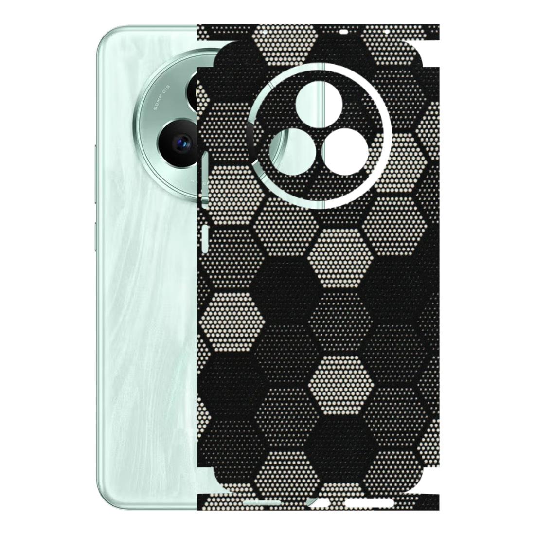 Realme Phone Skins (All Models) - Black & White Dotted Honeycomb Texture - 3D Embossed Finish (L-202) Realme P3 Pro
