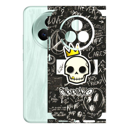 Realme Phone Skins (All Models) - Funny Skull Black Chalk Grafitti - 3D Embossed Finish (L-22) Realme P3 Pro