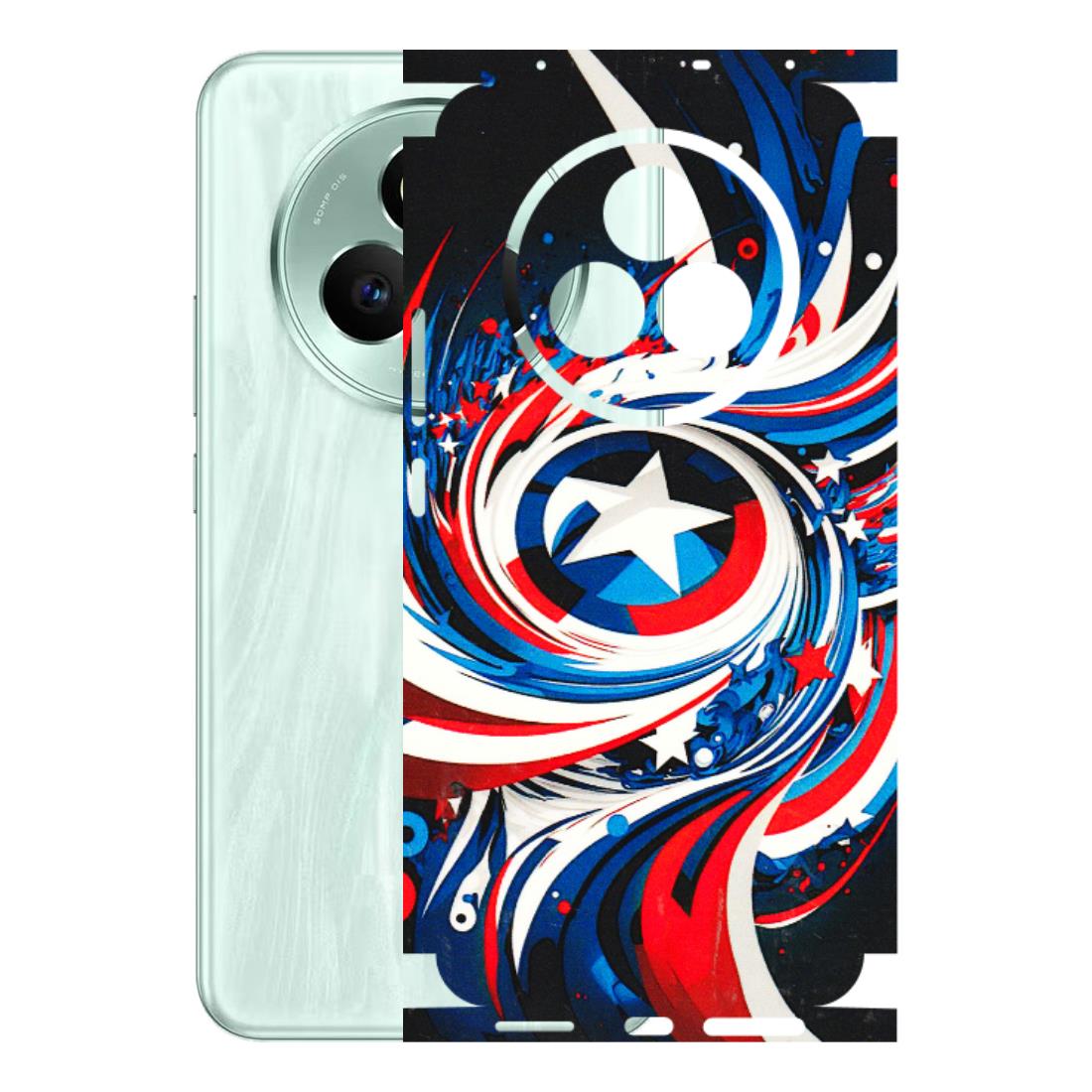 Realme Phone Skins (All Models) - Captain America Logo - 3D Embossed Finish (L-307) Realme P3 Pro