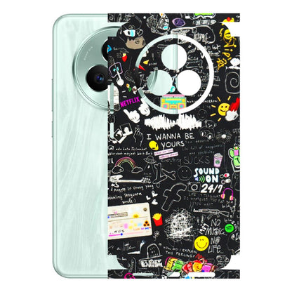 Realme Phone Skins (All Models) - Black Creatives Doodles - 3D Embossed Finish (L-311) Realme P3 Pro