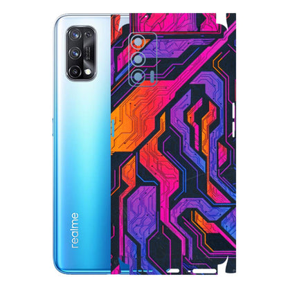 Realme Phone Skins (All Models) - Tech Circuits Futuristic - 3D Embossed Finish (L-07) Realme X7 5G
