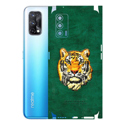 Realme Phone Skins (All Models) - Leather Feel Tiger - 3D Embossed Finish (L-111) Realme X7 5G