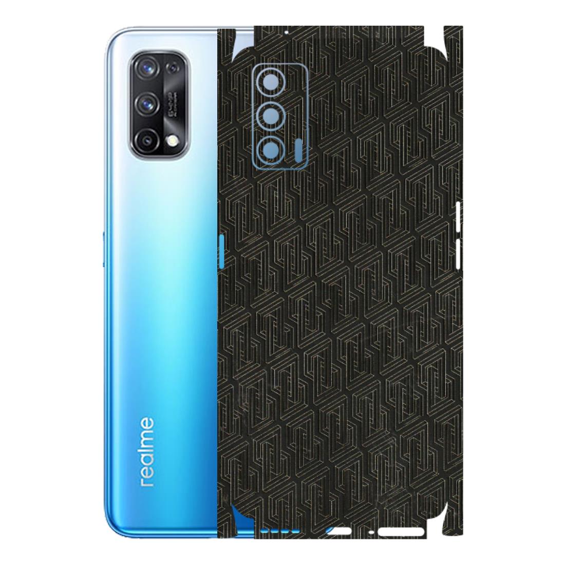 Realme Phone Skins (All Models) - Black Abstract Pattern - 3D Embossed Finish (L-117) Realme X7 5G