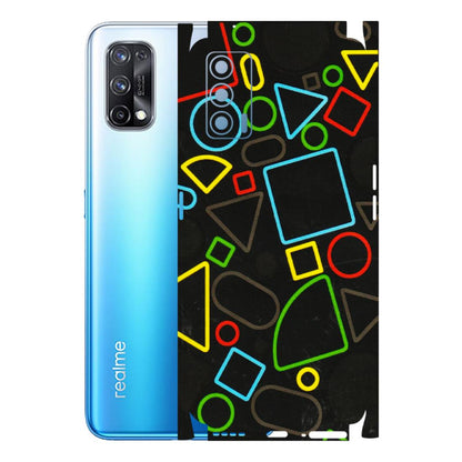 Realme Phone Skins (All Models) - Black Shapes - 3D Embossed Finish (L-131) Realme X7 5G