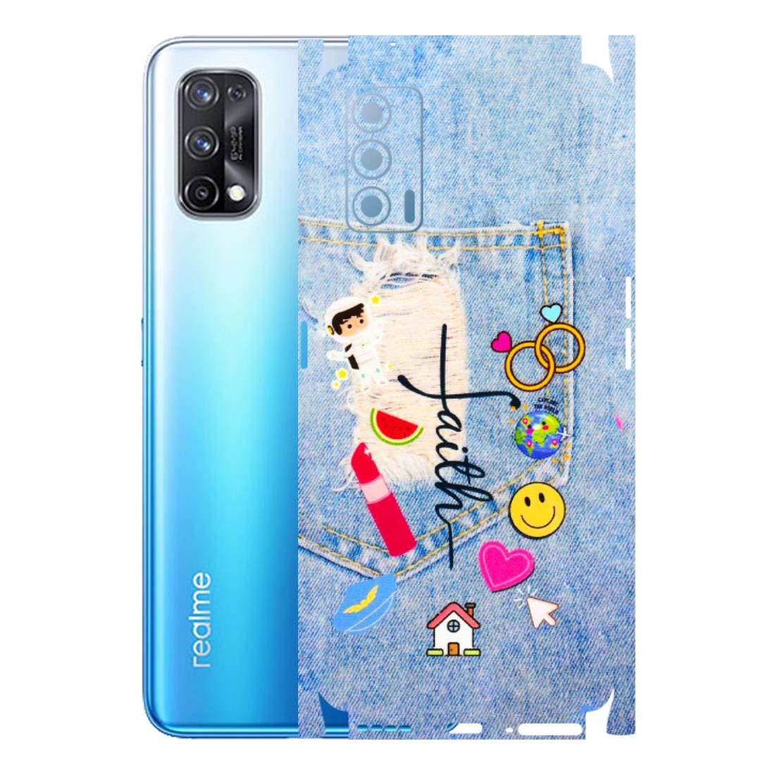 Realme Phone Skins (All Models) - Denim Jeans Pocket - 3D Embossed Finish (L-134) Realme X7 5G