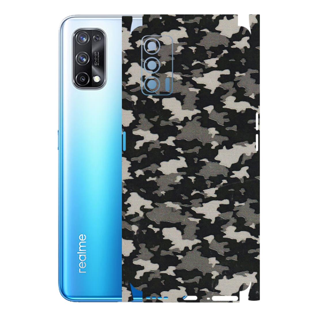 Realme Phone Skins (All Models) - Black/Grey Camoflaunge - 3D Embossed Finish (L-142) Realme X7 5G