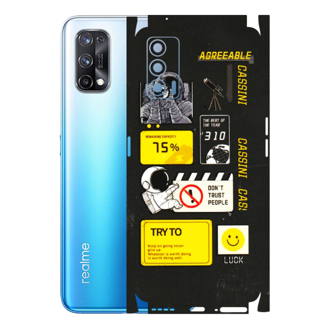 Realme Phone Skins (All Models) - Black Cassini - 3D Embossed Finish (L-161) Realme X7 5G
