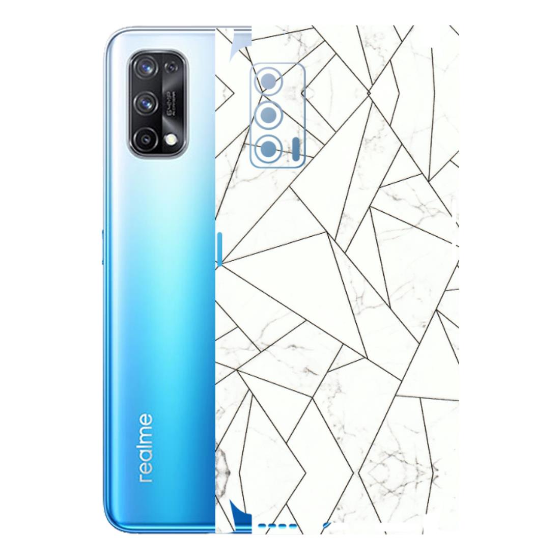 Realme Phone Skins (All Models) - Luxury White Marble Effect - 3D Embossed Finish (L-168) Realme X7 5G