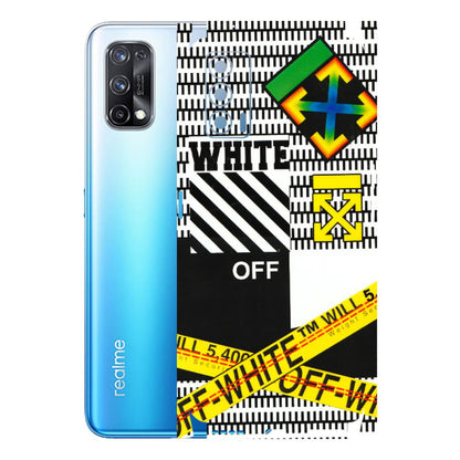 Realme Phone Skins (All Models) - White Off Abstract - 3D Embossed Finish (L-172) Realme X7 5G
