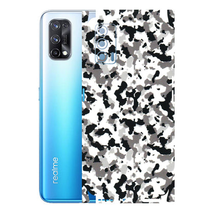 Realme Phone Skins (All Models) - White Black Camouflage - 3D Embossed Finish (L-18) Realme X7 5G
