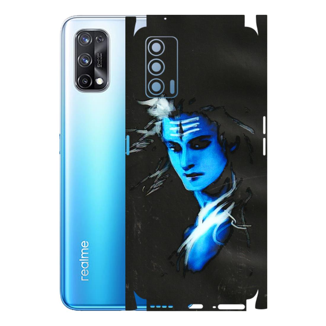 Realme Phone Skins (All Models) - Har Har Mahadev Blue/Black - 3D Embossed Finish (L-185) Realme X7 5G