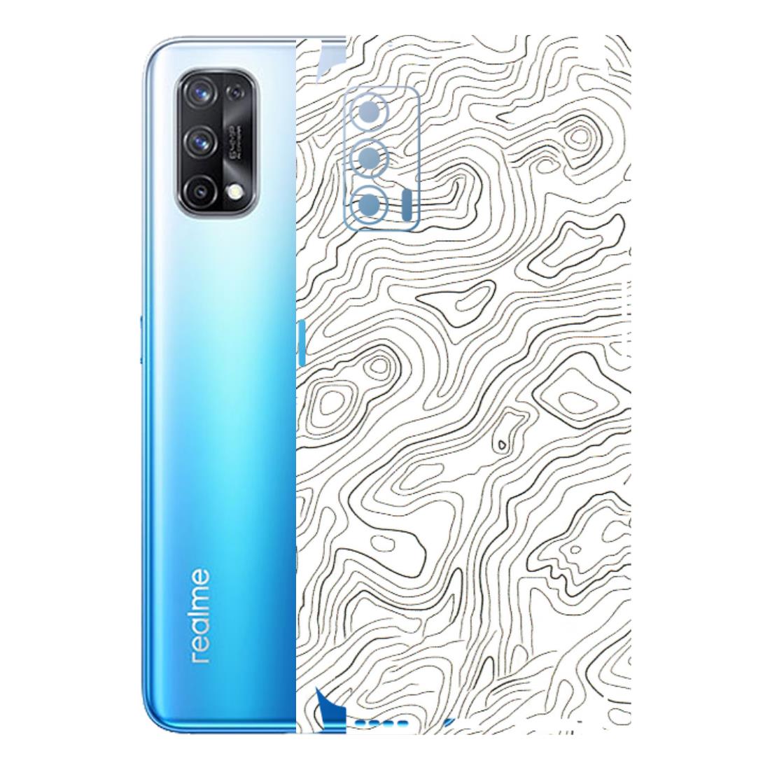 Realme Phone Skins (All Models) - White Black Swirls - 3D Embossed Finish (L-219) Realme X7 5G