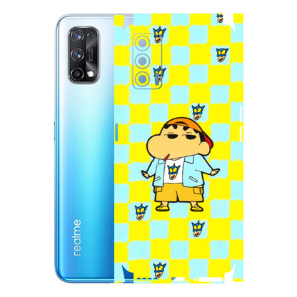 Realme Phone Skins (All Models) - Yellow Blue Shinchan Cute - 3D Embossed Finish (L-221) Realme X7 5G