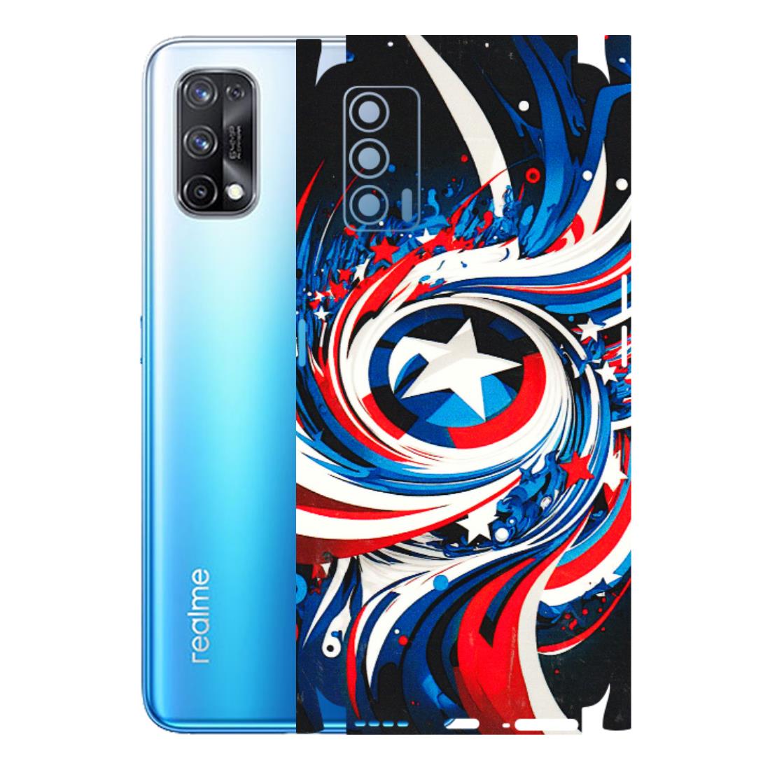 Realme Phone Skins (All Models) - Captain America Logo - 3D Embossed Finish (L-307) Realme X7 5G