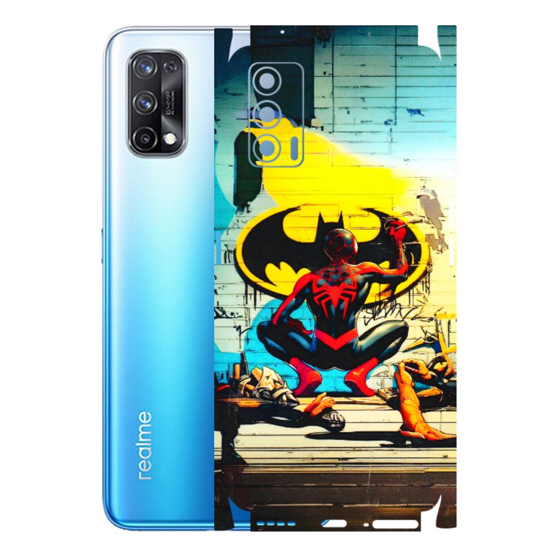 Realme Phone Skins (All Models) - New Spiderman Bat Logo - 3D Embossed Finish (L-309) Realme X7 5G