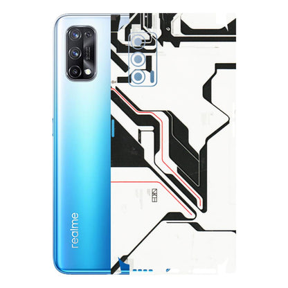 Realme Phone Skins (All Models) - White Techy Logo - 3D Embossed Finish (L-312) Realme X7 5G