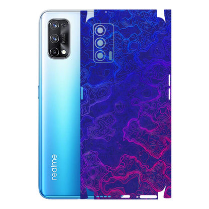Realme Phone Skins (All Models) - Purple Ripples Swirl - 3D Embossed Finish (L-314) Realme X7 5G