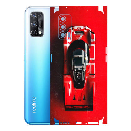 Realme Phone Skins (All Models) - Red Porsche Car Logo - 3D Embossed Finish (L-315) Realme X7 5G