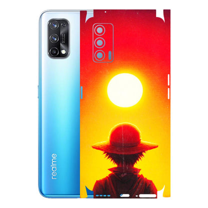 Realme Phone Skins (All Models) - Cool Sunset With Monkey D.Luffy Anime - 3D Embossed Finish (L-329) Realme X7 5G