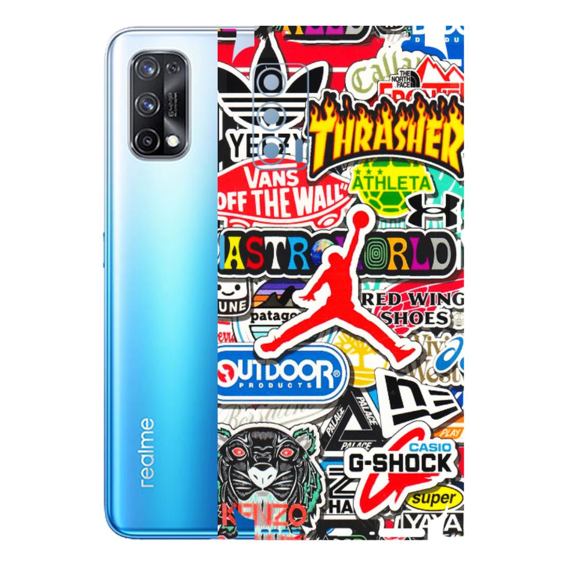 Realme Phone Skins (All Models) - Multi Brands Sticker Graffiti - 3D Embossed Finish (L-37) Realme X7 5G