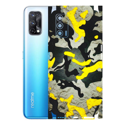 Realme Phone Skins (All Models) - Yellow Camouflage - 3D Embossed Finish (L-61) Realme X7 5G