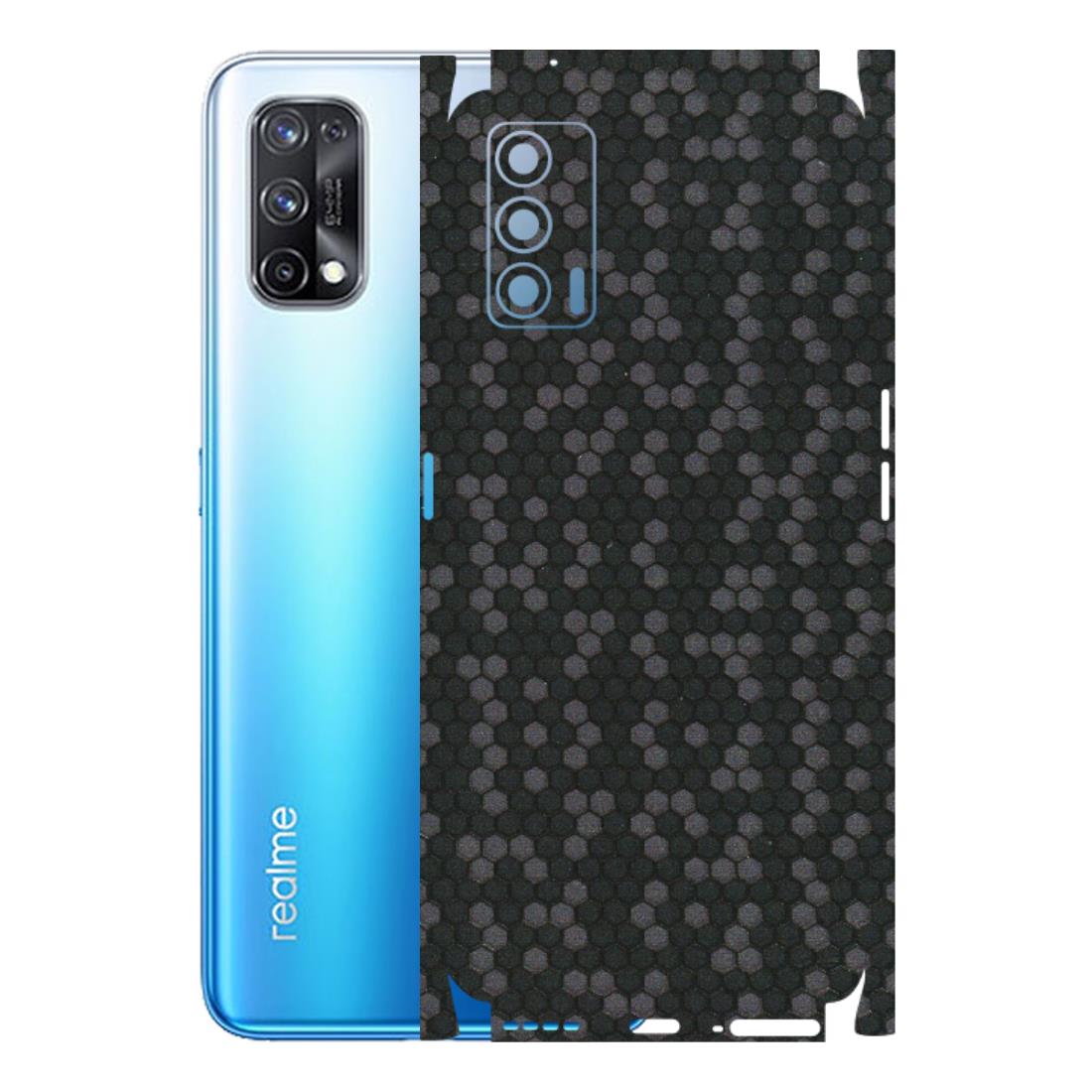 Realme Phone Skins (All Models) - Black Grey Honeycomb Sober - 3D Embossed Finish (L-85) Realme X7 5G