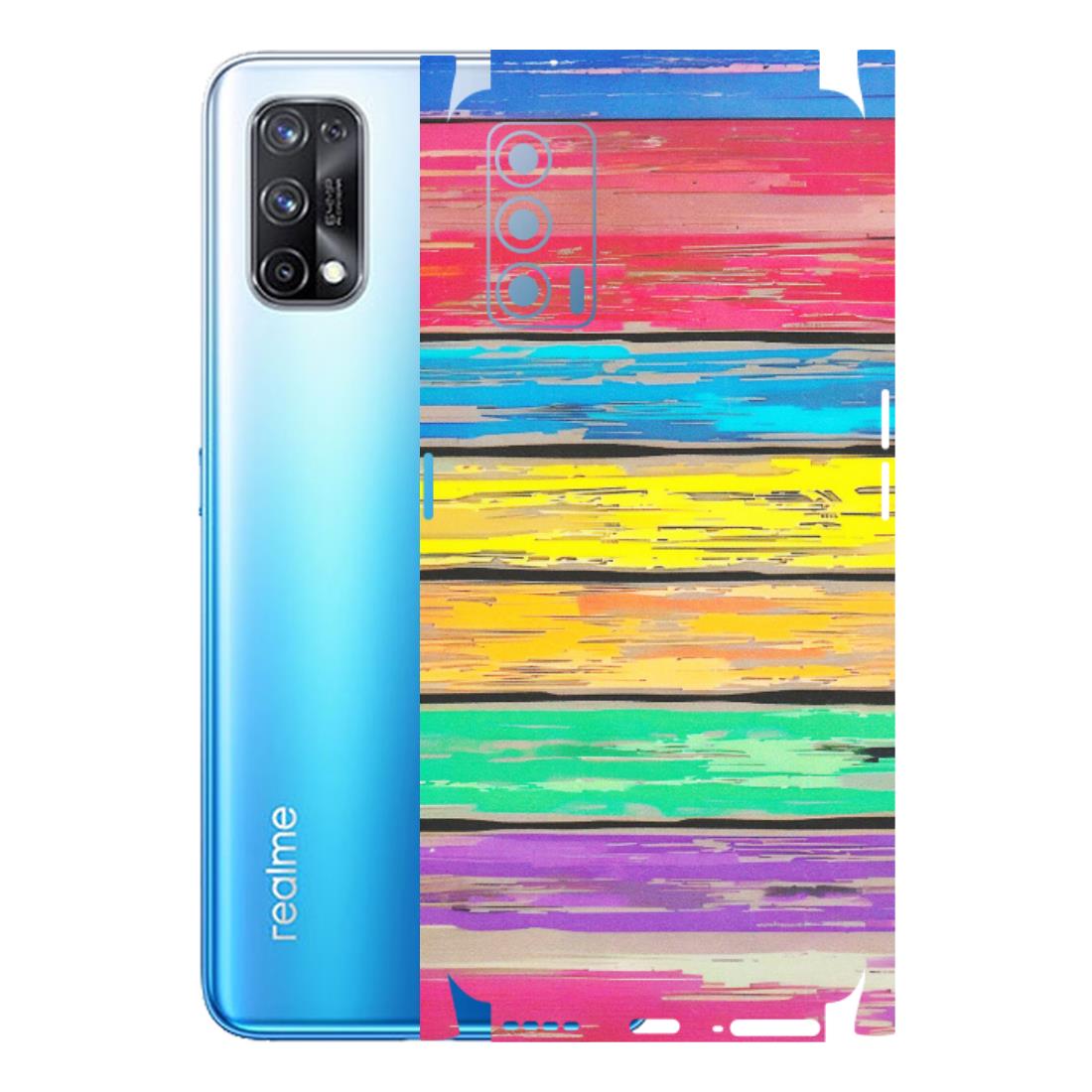 Realme Phone Skins (All Models) - Multi Colour Wooden Wall - Matte Finish (M-96) Realme X7 5G