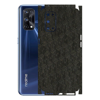 Realme Phone Skins (All Models) - Black Abstract Pattern - 3D Embossed Finish (L-117) Realme X7 Pro (5G)