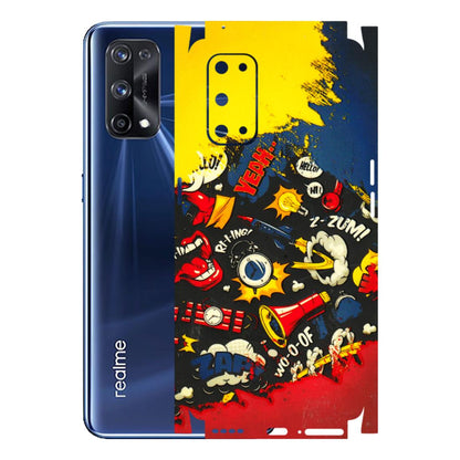 Realme Phone Skins (All Models) - Pacific Doodle Art - 3D Embossed Finish (L-120) Realme X7 Pro (5G)
