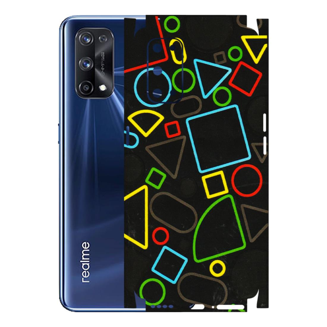 Realme Phone Skins (All Models) - Black Shapes - 3D Embossed Finish (L-131) Realme X7 Pro (5G)