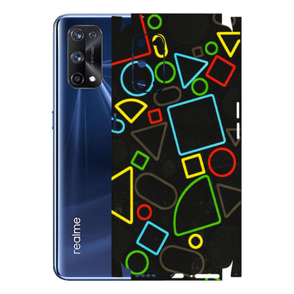 Realme Phone Skins (All Models) - Black Shapes - 3D Embossed Finish (L-131) Realme X7 Pro (5G)