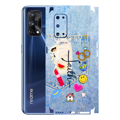 Realme Phone Skins (All Models) - Denim Jeans Pocket - 3D Embossed Finish (L-134) Realme X7 Pro (5G)