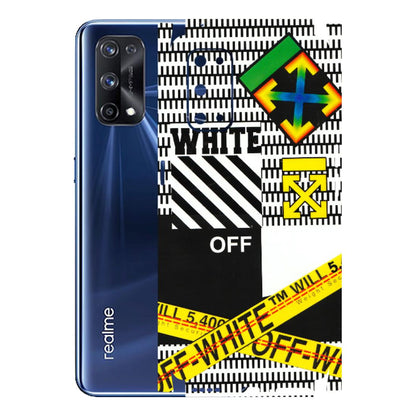 Realme Phone Skins (All Models) - White Off Abstract - 3D Embossed Finish (L-172) Realme X7 Pro (5G)