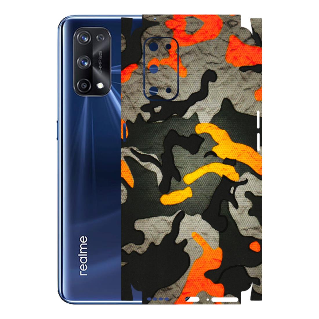 Realme Phone Skins (All Models) - Orange Camouflage - 3D Embossed Finish (L-204) Realme X7 Pro (5G)