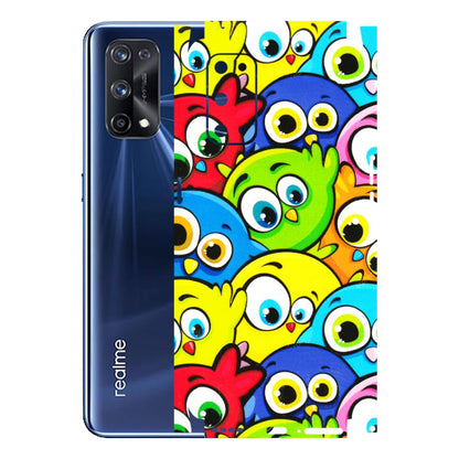 Realme Phone Skins (All Models) - Cute Fluffy Birds - 3D Embossed Finish (L-213) Realme X7 Pro (5G)
